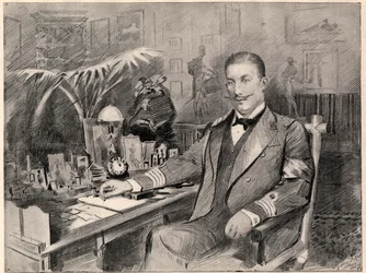 Prins George van Griekenland en Denemarken, hoge commissaris van Kreta, thuis in Athene, 1898.